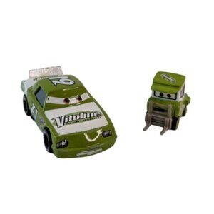 Disney Pixar Cars Diecast Vitoline #61 James Cleanair & Pit Crew Pitty Green